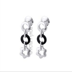 New Authentic Montblanc silver and onyx earrings
